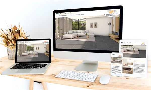 Webseite von Marko Schmaedecke Fliesen, Platten, Mosaik auf Monitor, Laptop, Tablet und Smartphone