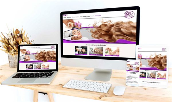 Webseite von Neue Kompliment Friseur, Kosmetik & Wellness auf Monitor, Laptop, Tablet und Smartphone